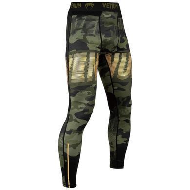 Компрессионные штаны Venum Tactical Spats Forest Camo Black, Черный-Зеленый, XS