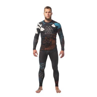 Компресійні штани Peresvit Koi MMA Leggins Blue Orange Red, Чорний, L