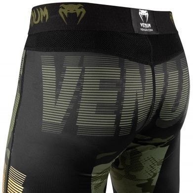 Компрессионные штаны Venum Tactical Spats Forest Camo Black, Черный-Зеленый, XS