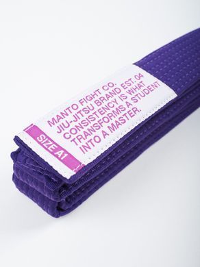Пояс для кимоно MANTO Belt BJJ Motto Purple, Фиолетовый, A1