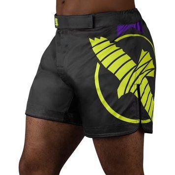 Шорты для MMA Hayabusa Icon Mid-Thigh MMA Shorts Black Neon, S