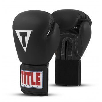 Боксерские перчатки TITLE Classic Originals Leather Training Gloves Elastic 2,0 Черные 18oz