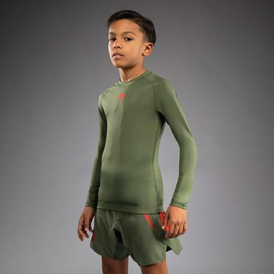 Дитячий рашгард Venum Contender Kids Rashguards Long Sleeves Army Green Orange, Хакі, YXS