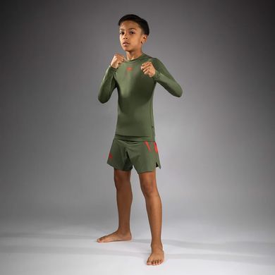 Дитячий рашгард Venum Contender Kids Rashguards Long Sleeves Army Green Orange, Хакі, YXS