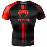 Рашгард Venum Logos Short Sleeves Rashguard Black Red, Чорний-Червоний, S