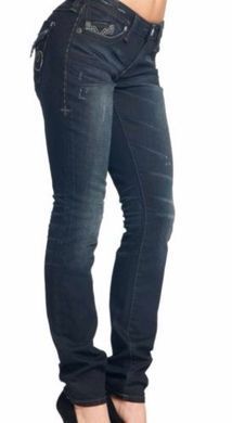 Джинси Affliction Raquel Rugged Fleur Freefall Black, Синій, 27