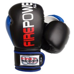 Боксерские перчатки Firepower FPBGA9 Чорные с синим, 10oz, 10oz