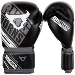 Боксерские перчатки Ringhorns Nitro Черные с серым, 16oz, 16oz