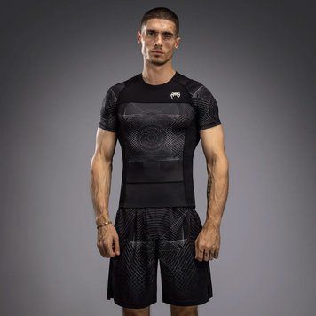 Рашгард Venum G-Fit Air Men's Short Sleeve Rashguard Deep Black Desert Sand, M