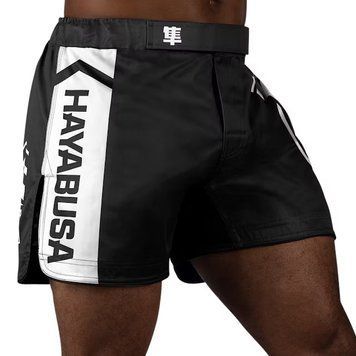 Шорты для MMA Hayabusa Icon Mid-Thigh MMA Shorts Black White, L