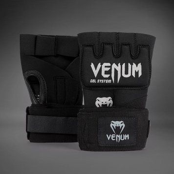 Накладки гелеві бинти Venum Gel Kontact Quick Wraps Black Silver, L