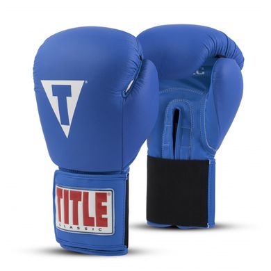 Боксерські рукавички TITLE Classic Originals Leather Training Gloves Elastic 2,0 Сині, 14oz, 14oz