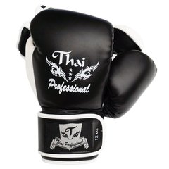 Боксерские перчатки Thai Professional BG8 Черные, 12oz, 12oz