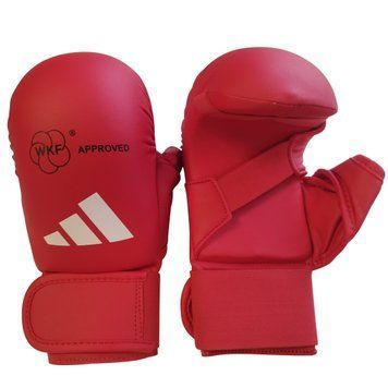 Рукавички для карате Adidas з захистом великого пальця з ліцензією WKF | червоні | 661.23