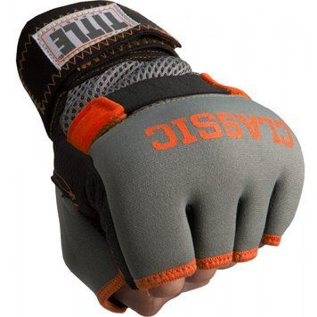 Бинти-рукавички TITLE Boxing Classic Gel-X Wraps Сірі з помаранчевим S