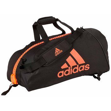 Спортивна сумка-рюкзак Adidas 2in1Bag "martial arts" Nylon Чорна з помаранчевим M