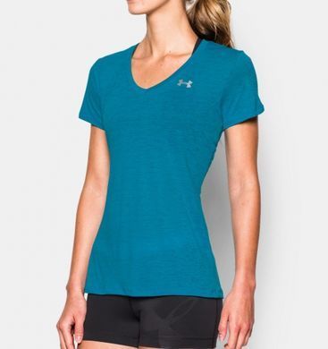 Жіноча футболка Under Armour Womens Slub V-Neck Aqua Blue, XS