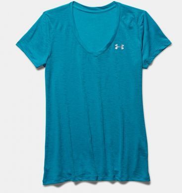 Жіноча футболка Under Armour Womens Slub V-Neck Aqua Blue, XS