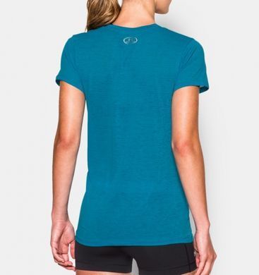Жіноча футболка Under Armour Womens Slub V-Neck Aqua Blue, XS