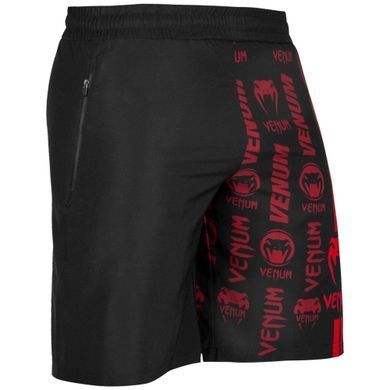 Шорты Venum Logos Training Shorts Black Red, Черный-Красный, XS