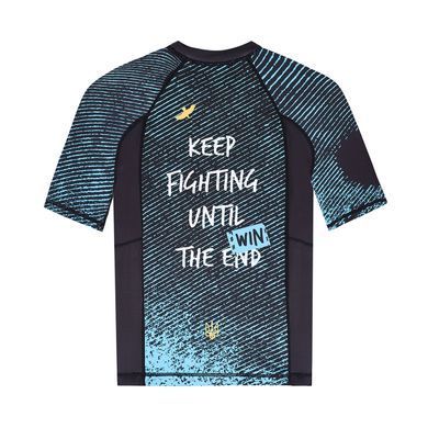 Дитячий рашгард Peresvit Keep Fighting Kids Rashguard Short Sleeve, Чорний-Синій, YXS