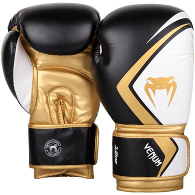 Боксерські рукавички Venum Contender 2.0 Чорні з білим і золотим, 14oz, 14oz