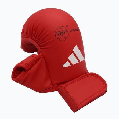Рукавички для карате Adidas з захистом великого пальця з ліцензією WKF | червоні | 661.23