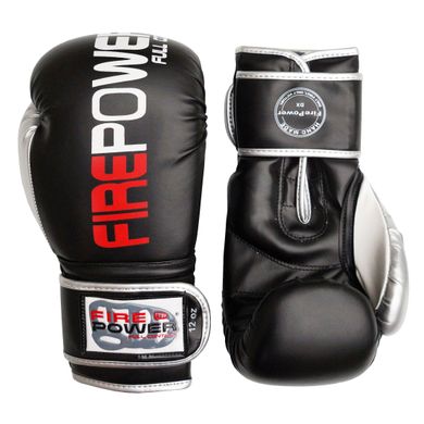 Боксерські рукавички Firepower FPBGA9 Чорні з сріблястим, 10oz, 10oz