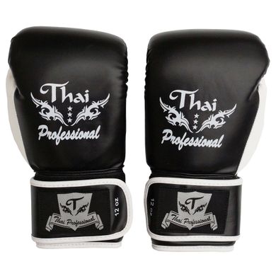 Боксерские перчатки Thai Professional BG8 Черные, 12oz, 12oz