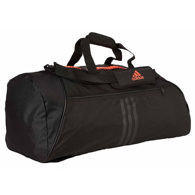 Спортивна сумка-рюкзак Adidas 2in1Bag "martial arts" Nylon Чорна з помаранчевим, M