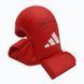 Рукавички для карате Adidas з захистом великого пальця з ліцензією WKF | червоні | 661.23