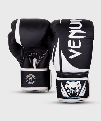 Детские боксерские перчатки Venum Challenger 2.0 Kids Boxing Gloves Black White, 6 oz