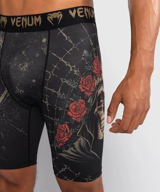 Компрессионные шорты Venum Santa Muerte 5.0 Men&rsquo;s Vale Tudo Shorts Deep Black Gold, Черный, S