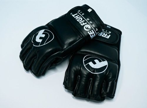 Перчатки MMA Free-Fight Gloves Black c защитой пальца, L
