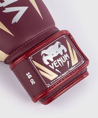 Боксерські рукавички Venum Elite Boxing Gloves Burgundy Gold, 10 oz