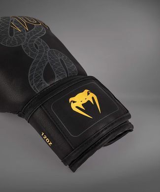 Боксерские перчатки Venum Serpenti Boxing Gloves Black Silver Gold, 8 oz