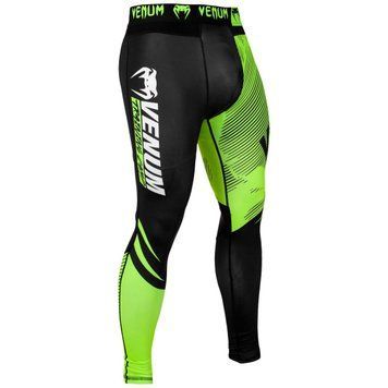Компресійні штани Venum Training Camp 2.0 Spats Black Neo Yellow, Чорний-Лаймовий, XS