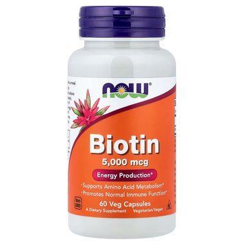 Биотин NOW Foods Biotin 5000 мкг 60 капс