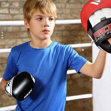 Детские боксерские перчатки RDX 4B Robo Kids Boxing Gloves White Black, 4 oz