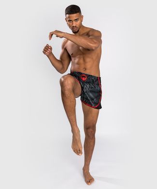 Шорти для тайського боксу Venum Phantom Muay Thai Shorts Black Red, Чорний, S
