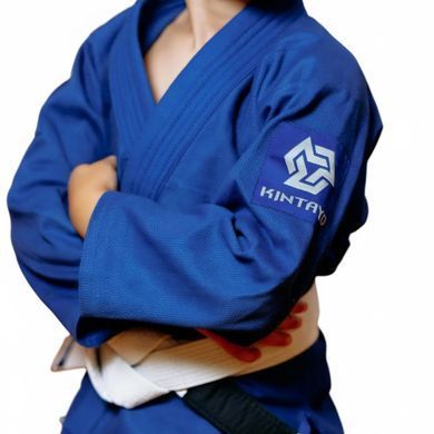 Кімоно для джиу - джитсу синє, TM "Kintayo", 130 зріст, щільність 350 гр/м.кв.