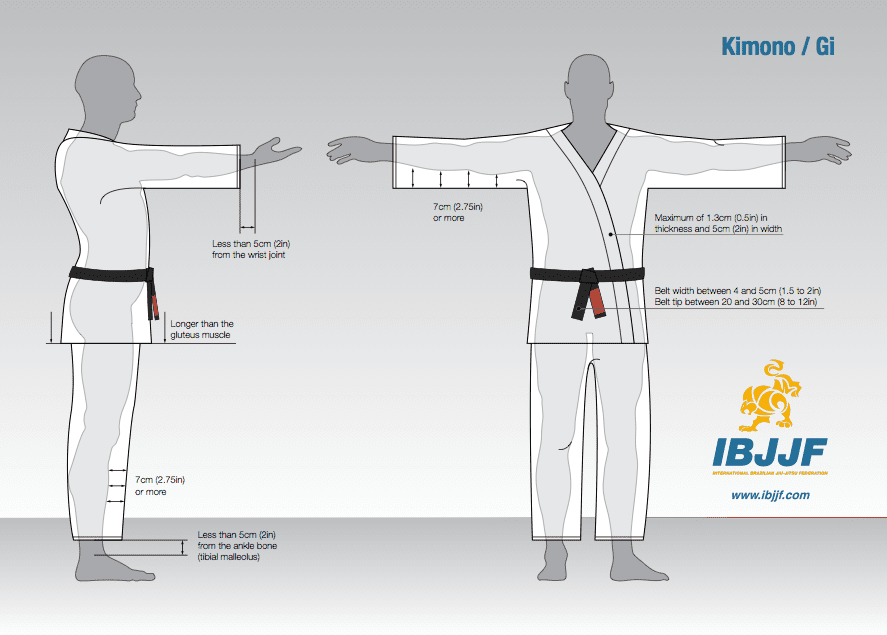 размеры кимоно для БЖЖ